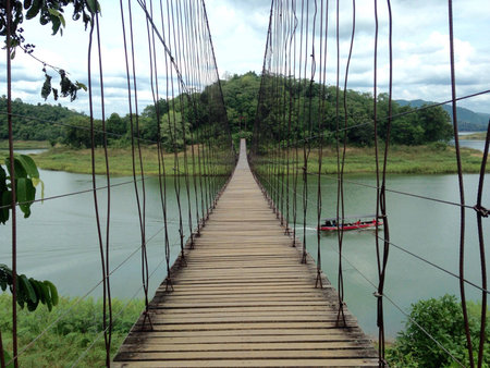 Suspension bridge at kaeng krachan national parkの素材