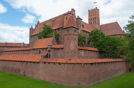 2022-06-12. Castle of the Teutonic Knights Order in Malbork, Poland, is the largest castle in the world. Malbork Poland.の写真素材