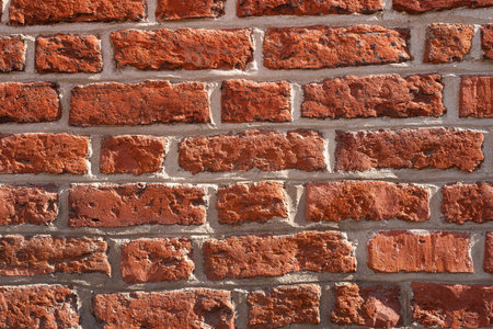 structure of medieval bricks illuminated by the sun