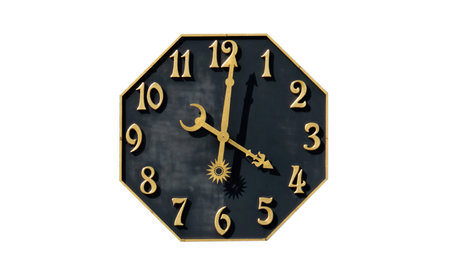 vintage clock dial isolated on white background