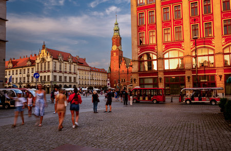 07/21/2022: Old Town Hall on Market Square at dusk. Wroclaw, Poland