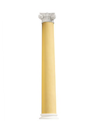 medieval stone column isolated on a white backgroundの写真素材