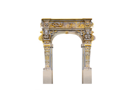 medieval arch isolated on a white backgroundの写真素材