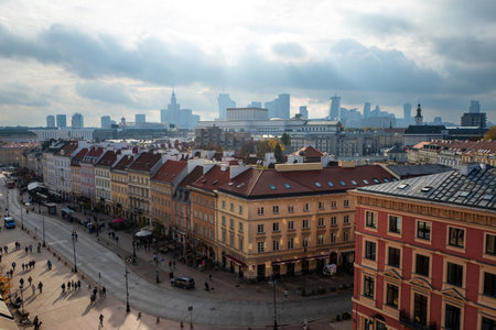 2022-10-25 Top view of the old town of Warsaw Poland.の写真素材