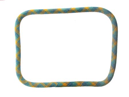 green and yellow climbing rope border isolated on whiteの写真素材