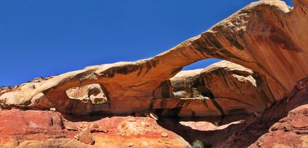 Klingon Battlecruiser Arch, Canyonlands National Park, Utahの写真素材