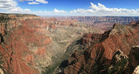 Panorama of the Grand Canyon from the north rim Walhalla overlookの写真素材