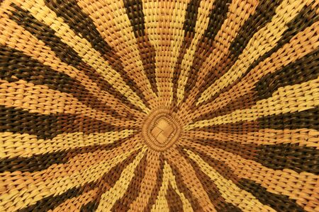close up of an African basket showing the radial designの写真素材