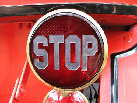 antique red car tail stop light or tail lightの写真素材