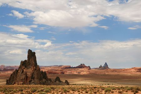 desert landscape in the Navajo Reservation, Northern Arizonaの写真素材