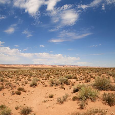 desert landscape on the Navajo Reservation, Arizonaの写真素材