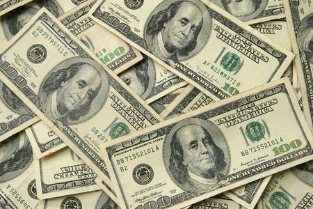 background of one hundred dollar United States billsの写真素材
