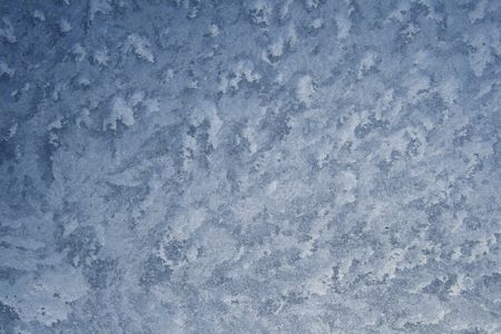 close up of frost crystals on a car windshieldの写真素材