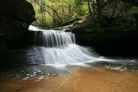 long exposure of Creation Falls in the Red River Gorge, Kentuckyの写真素材