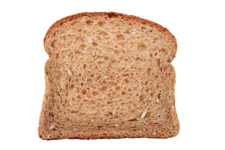 healthy whole wheat bread slice isolated on white