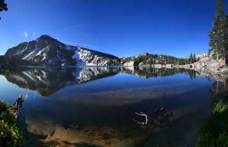 reflection in Peeler lake in the Sierra Nevada mountains of California