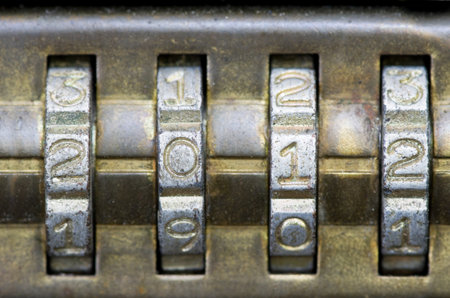 brass combination lock with the number set to 2012のeditorial素材