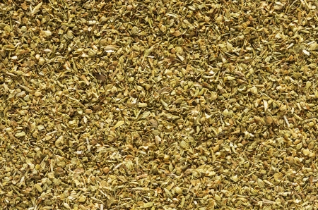 macro background image of dried oregano flakes herbの写真素材