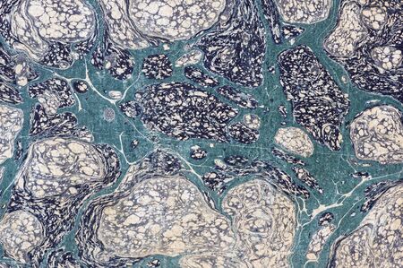 old marbled paper with streaks and blobs