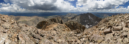 panorama from the summit of Mount of the Holy Cross in Coloradoの写真素材