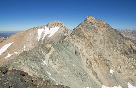 Falcor Peak and Mount Rixford in the Sierra Nevada mountains of Californiaの写真素材
