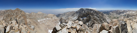 360 degree panorama taken from Comb Ridge between Mount Corcoran and Langley Peak in the Sierra Nevada of Californiaの写真素材