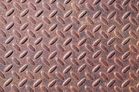 Rusty and worn old diamond tread background textureの写真素材