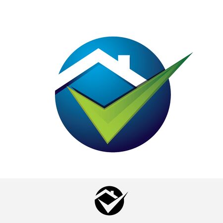 Real estate house with check mark iconのイラスト素材