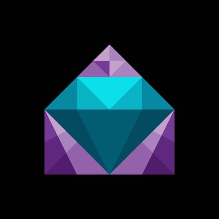 Diamond house logo. Suitable for house, home, construction, building, realtor, interior design logo.のイラスト素材