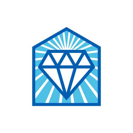 Diamond house logo. Suitable for house, home, construction, building, realtor, interior design logo.のイラスト素材