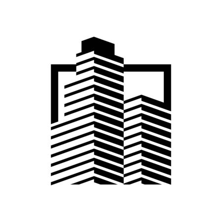 Abstract Big Building Construction Logo. The logo is suitable for leasing office space, apartments, hotels, building names, business consulting.のイラスト素材