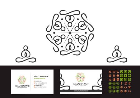 yoga together studio logo business card template vectorのイラスト素材