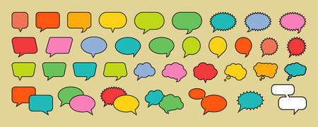 Speech bubbles colorful Collection vector isolatedのイラスト素材