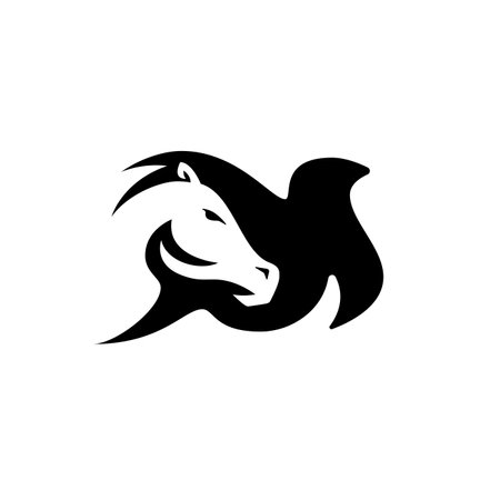 horse flag logo monogram vector icon illustrationのイラスト素材