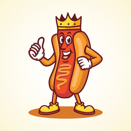 King hot dog logo template cartoon characterのイラスト素材