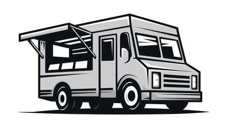 Logo of food truck vector isolatedのイラスト素材