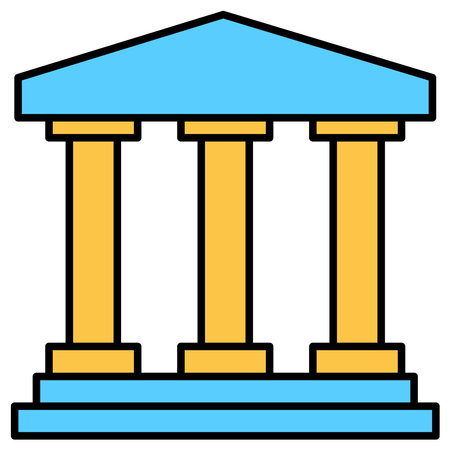 Bank icon set. financial, government or university building symbol.のイラスト素材