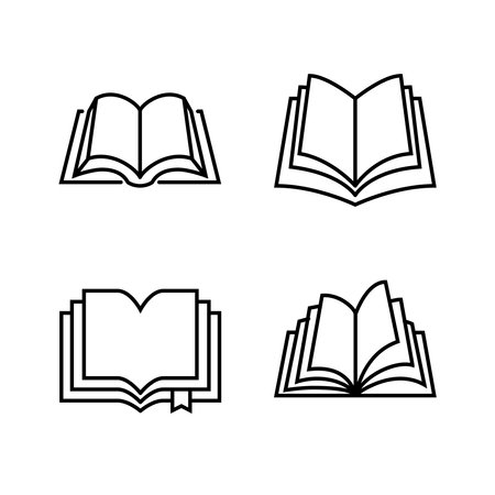 Thick book vector thin line iconのイラスト素材