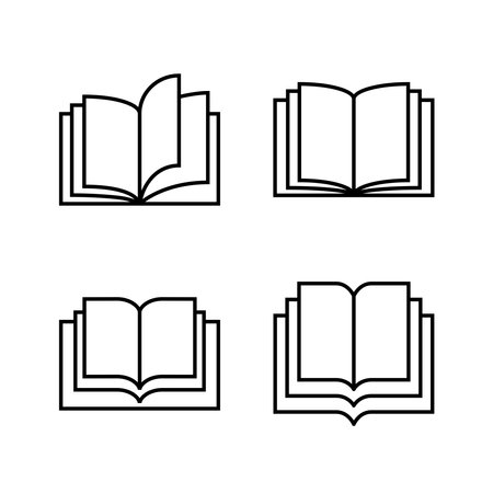 Reading line icon, Book Vector on white backgroundのイラスト素材