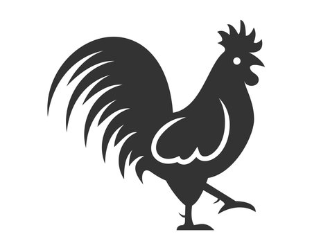 Rooster chicken poultry silhouette iconのイラスト素材