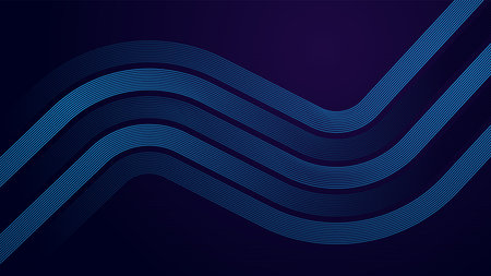 Blue wavy lines on a dark blue background. Vector illustration.のイラスト素材