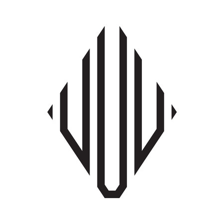 Logo U Condensed Rhombus Monogram 3 Letters Alphabet Font Logo Logotype Embroideryのイラスト素材