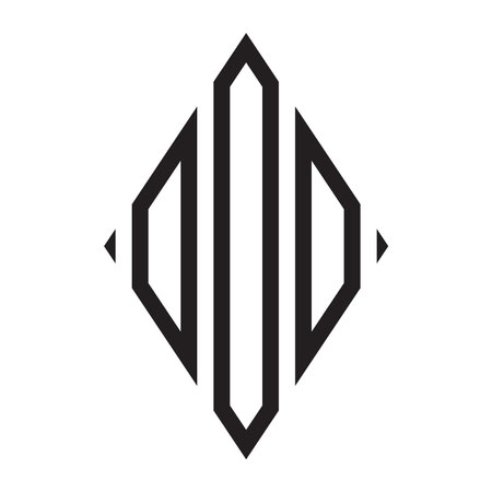 Logo O Condensed Rhombus Monogram 3 Letters Alphabet Font Logo Logotype Embroideryのイラスト素材