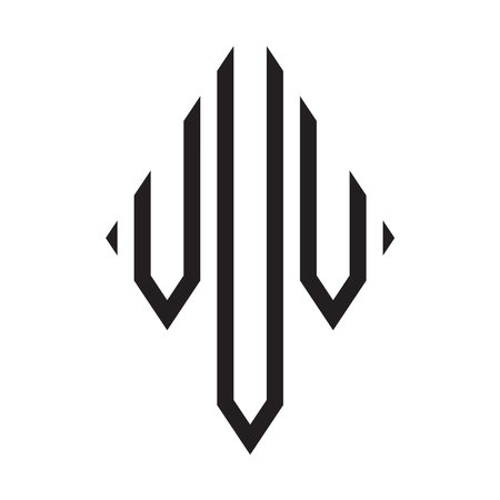 Logo V Condensed Rhombus Monogram 3 Letters Alphabet Font Logo Logotype Embroideryのイラスト素材