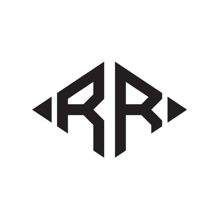 Logo R Rhombus Extended Monogram 2 Letters Alphabet Font Logo Logotype Embroideryのイラスト素材