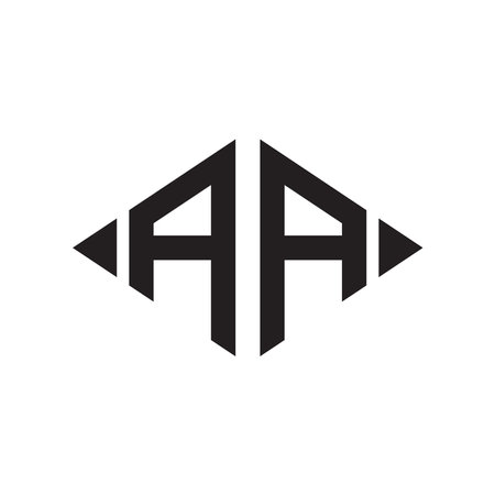 Logo A Rhombus Extended Monogram 2 Letters Alphabet Font Logo Logotype Embroideryのイラスト素材