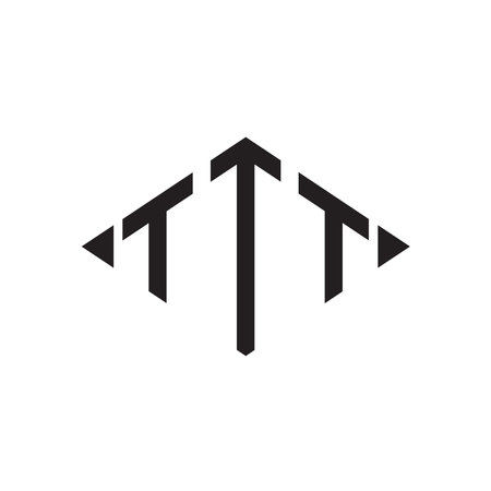 Logo T Rhombus Extended Monogram 3 Letters Alphabet Font Logo Logotype Embroideryのイラスト素材