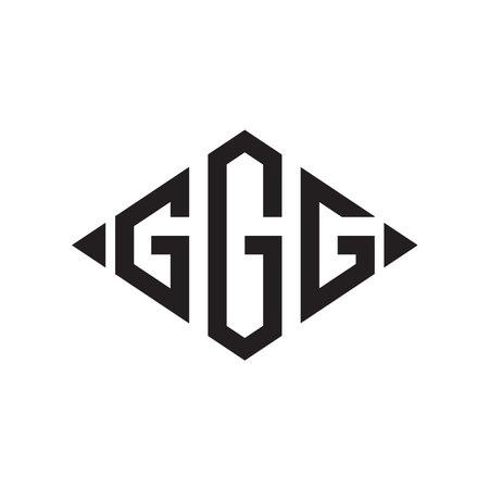 Logo G Rhombus Extended Monogram 3 Letters Alphabet Font Logo Logotype Embroideryのイラスト素材