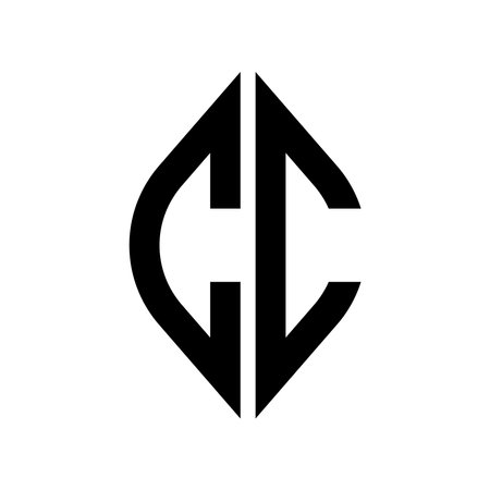 Logo C Curve Rhombus Extended Monogram 2 Letters Alphabet Font Logo Logotype Embroideryのイラスト素材