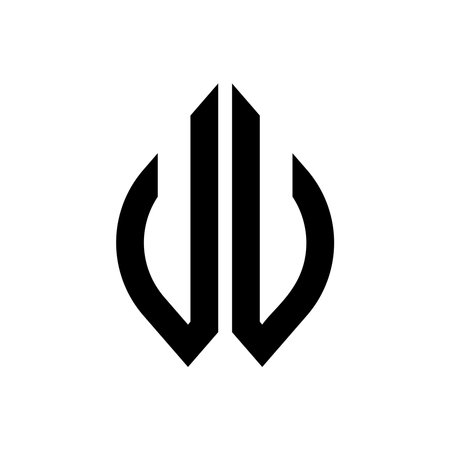 Logo U Curve Rhombus Extended Monogram 2 Letters Alphabet Font Logo Logotype Embroideryのイラスト素材